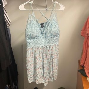 Baby Blue Floral Romper